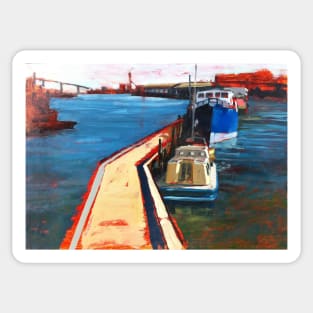 Oil Sketch, Melbourne Docklands Sticker